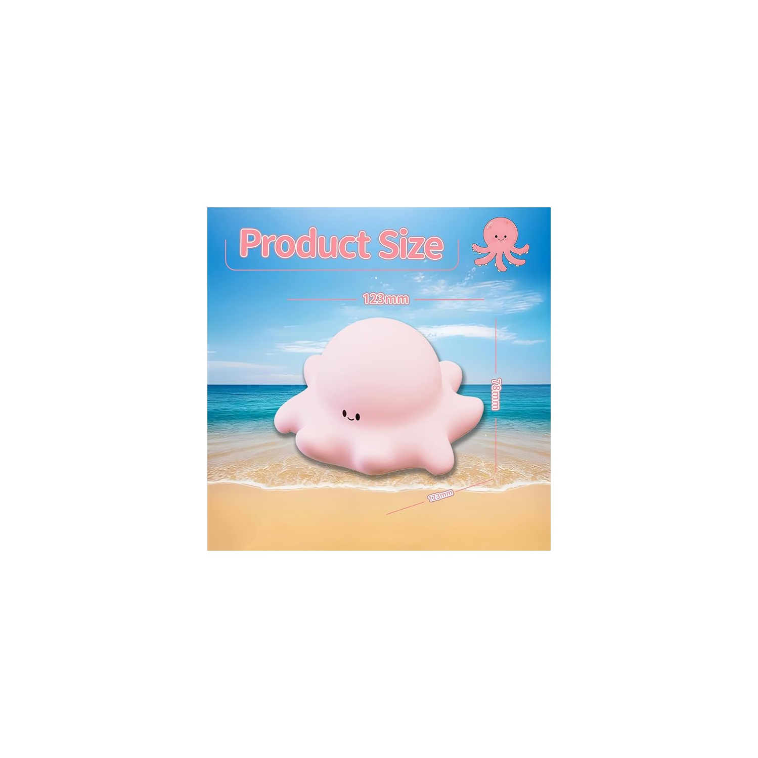 Baby Octopus Silicone Night Light, Novel and Interesting Silicone Nursery Night Lamp, Adjustable Rechargeable Table Lamp Bedside Lamp