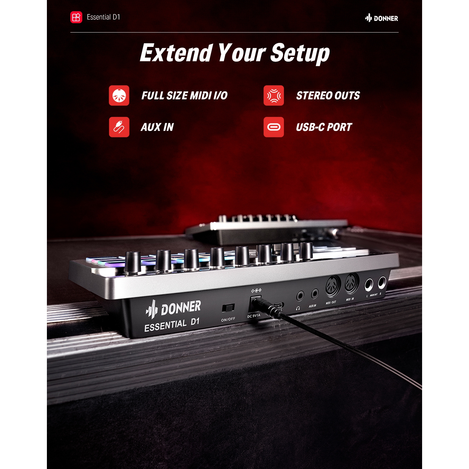 Boîte ouverte - Machine à tambour Beat Machine D1 Performance de Donner Essential