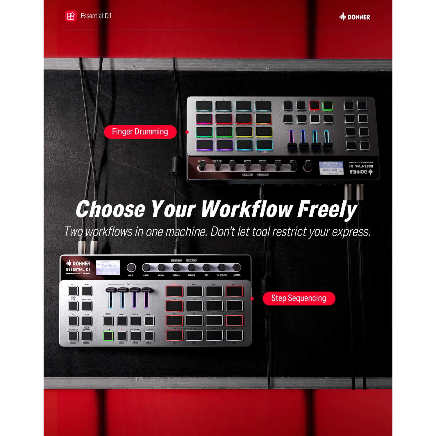 Boîte ouverte - Machine à tambour Beat Machine D1 Performance de Donner Essential
