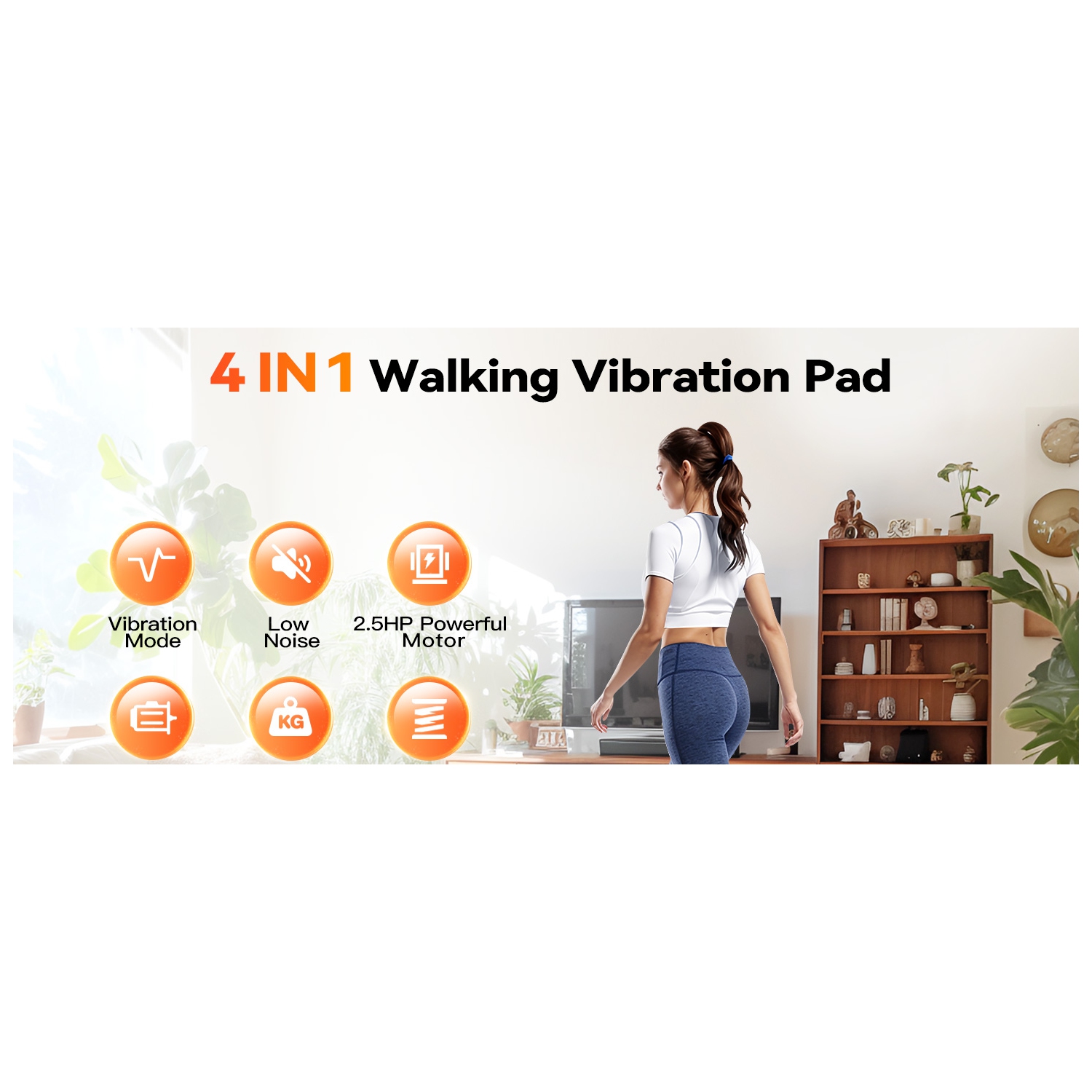 Tapis de marche vibrant de Sperax, tapis roulant 4 en 1, tapis de marche pour la maison avec télécommande et APPLICATION