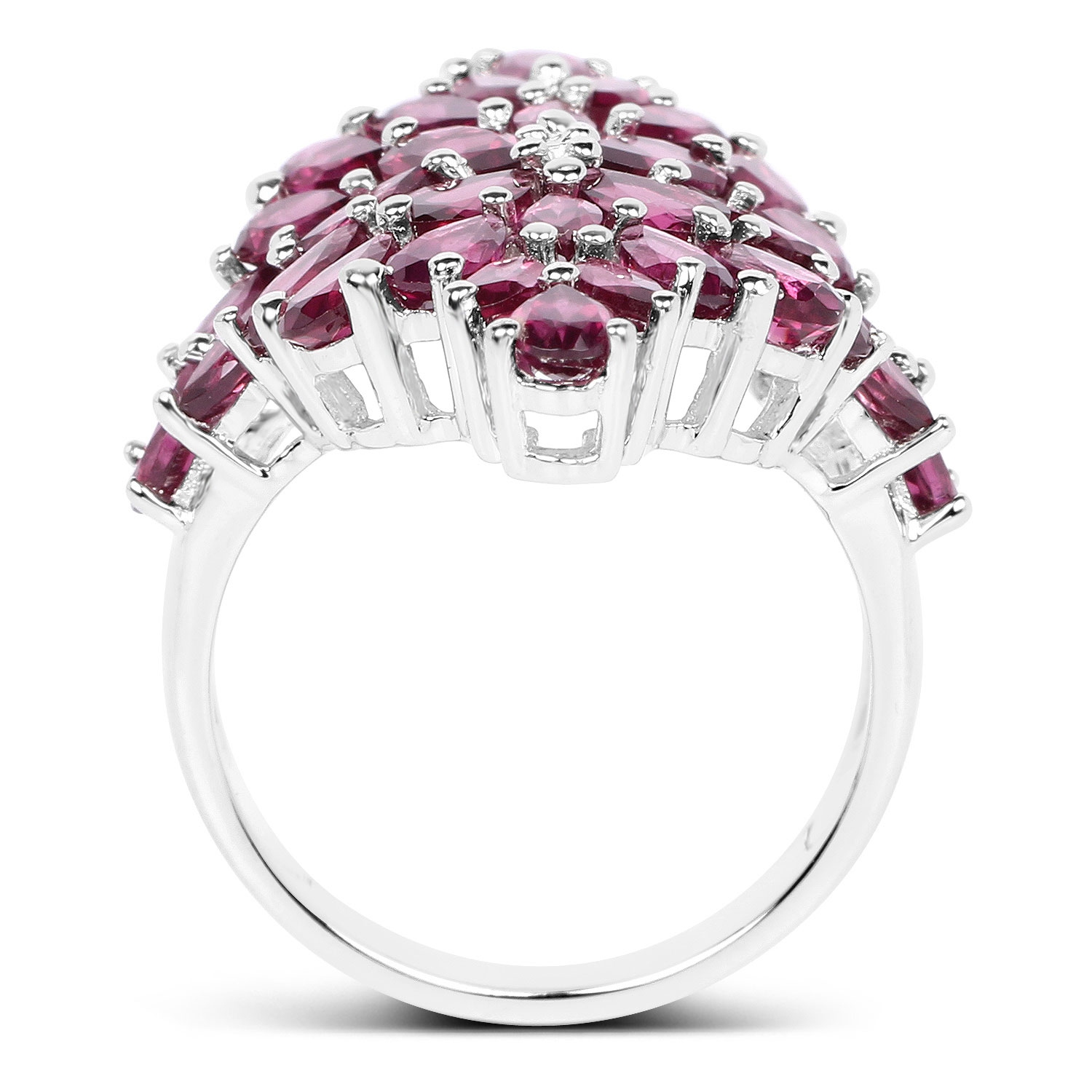 7.52 Carat Genuine Rhodolite .925 Sterling Silver Ring