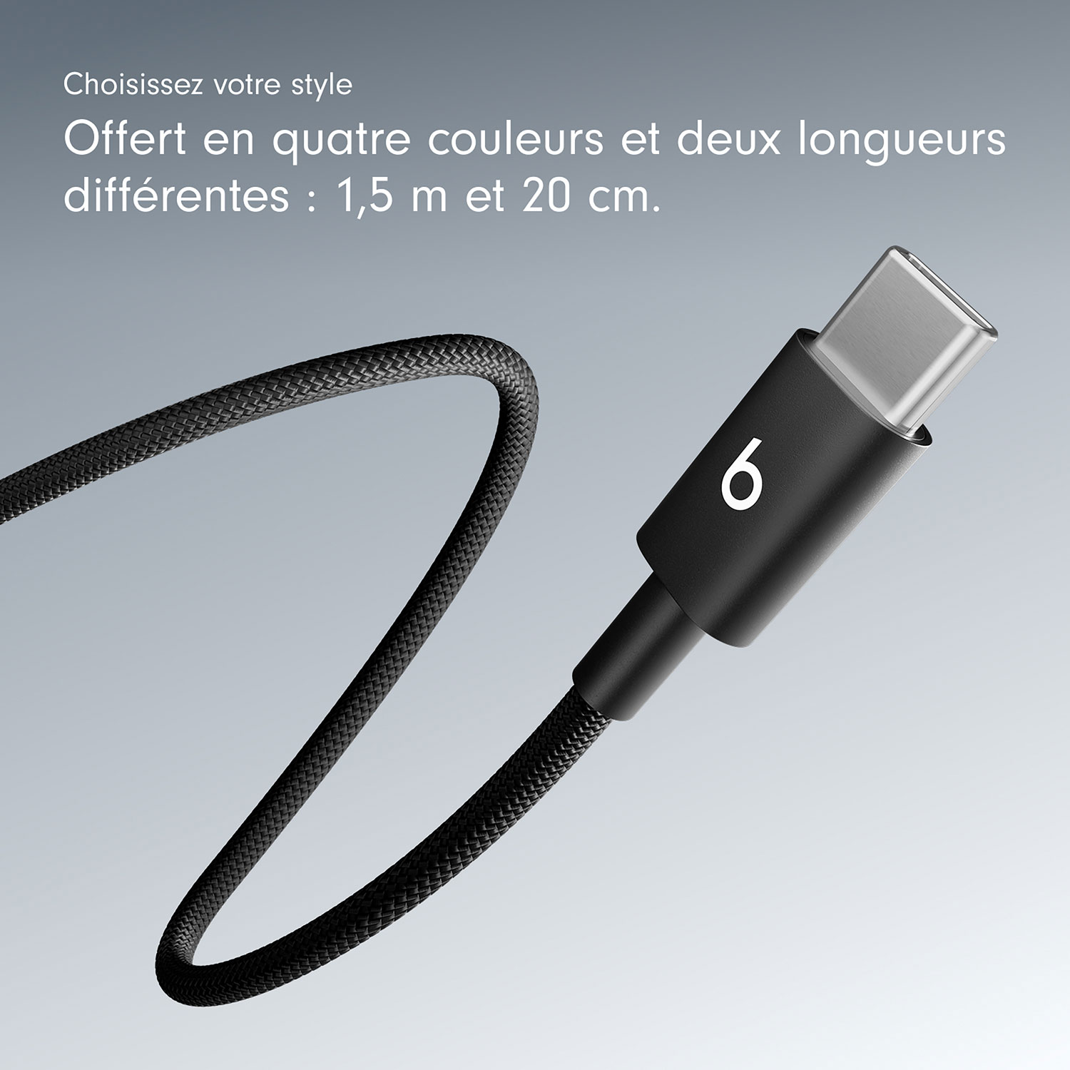 Câble tissé USB-C à USB-C de 1,5 m de Beats By Dr. Dre (MDGA4LL/A) - Noir éclair