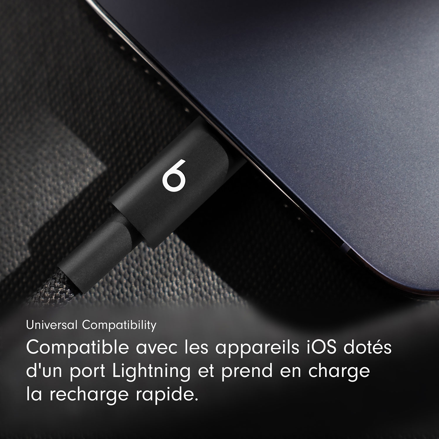 Câble tissé USB-C à Lightning de 0,2 m de Beats By Dr. Dre (MEQM4LL/A) - Noir éclair