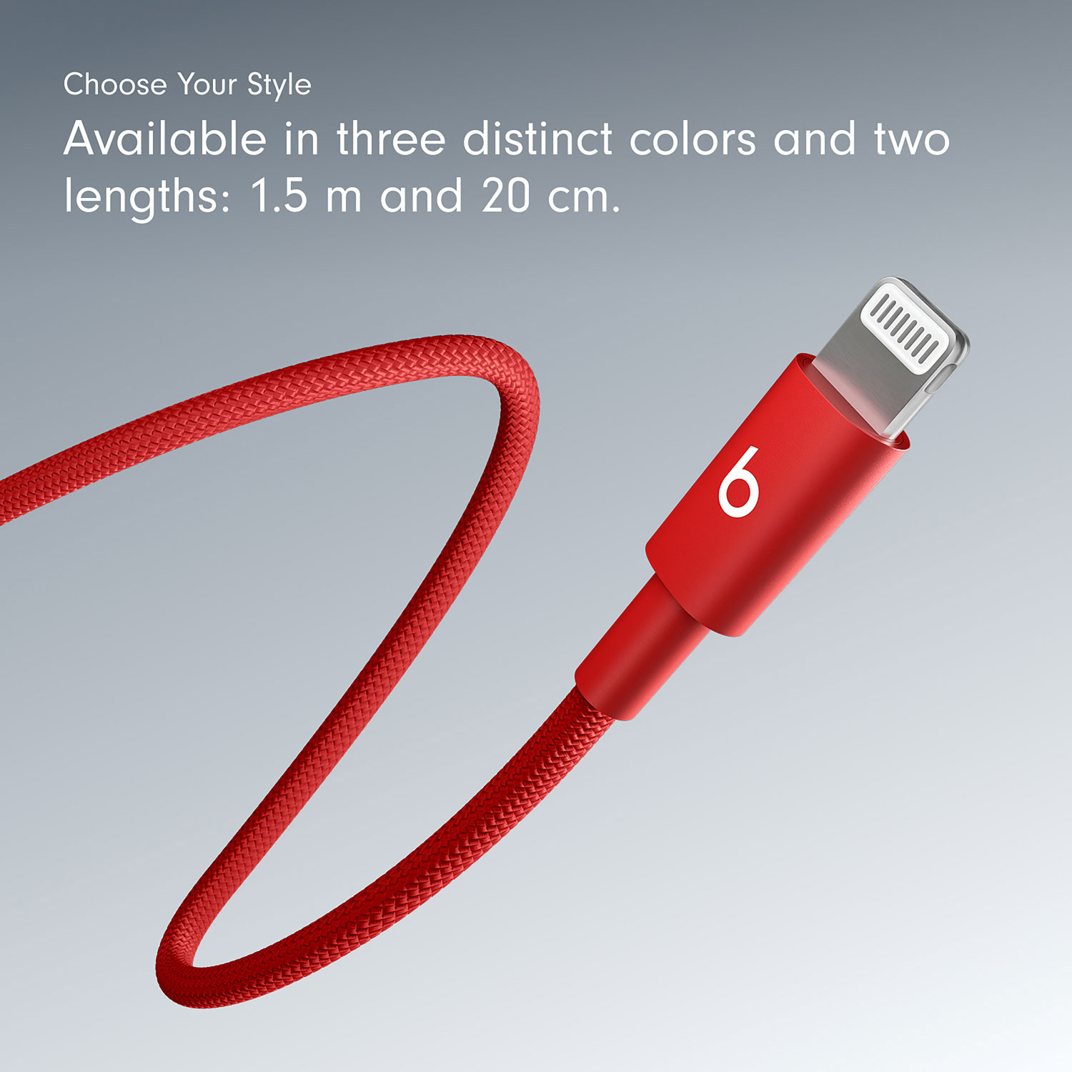 Câble tissé USB-C à Lightning de 1,5 m de Beats By Dr. Dre (MFEH4LL/A) - Rouge vif