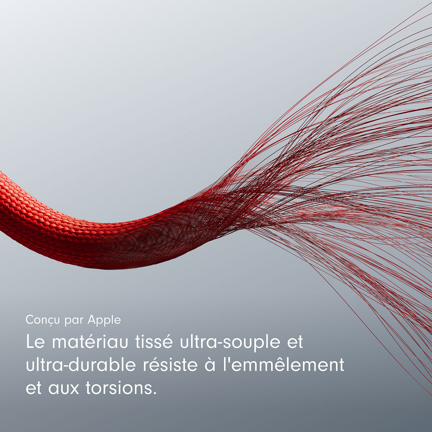 Câble tissé USB-C à Lightning de 1,5 m de Beats By Dr. Dre (MFEH4LL/A) - Rouge vif