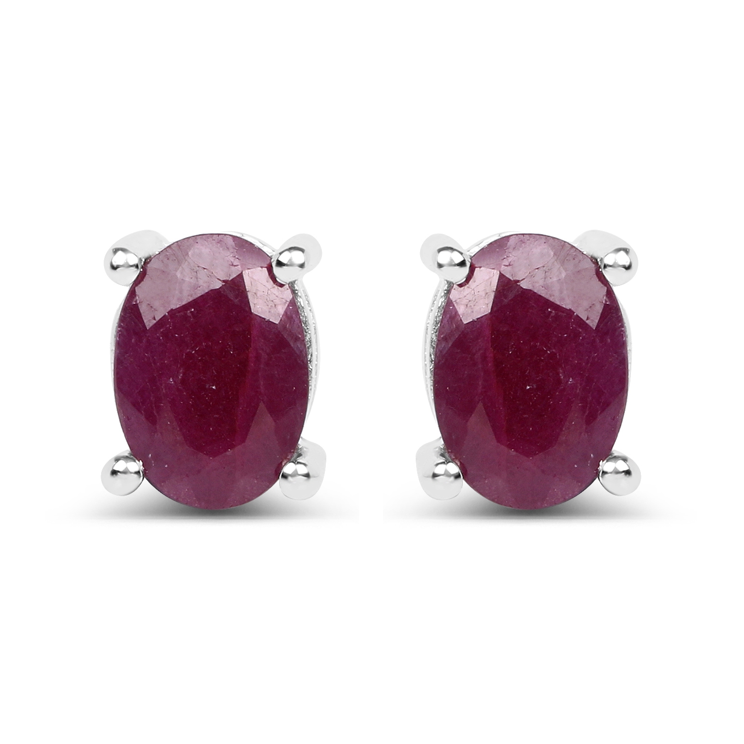 2 ct Ruby .925 Sterling Silver Earrings