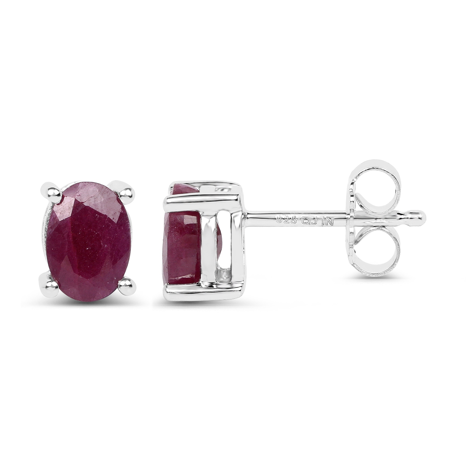2 ct Ruby .925 Sterling Silver Earrings