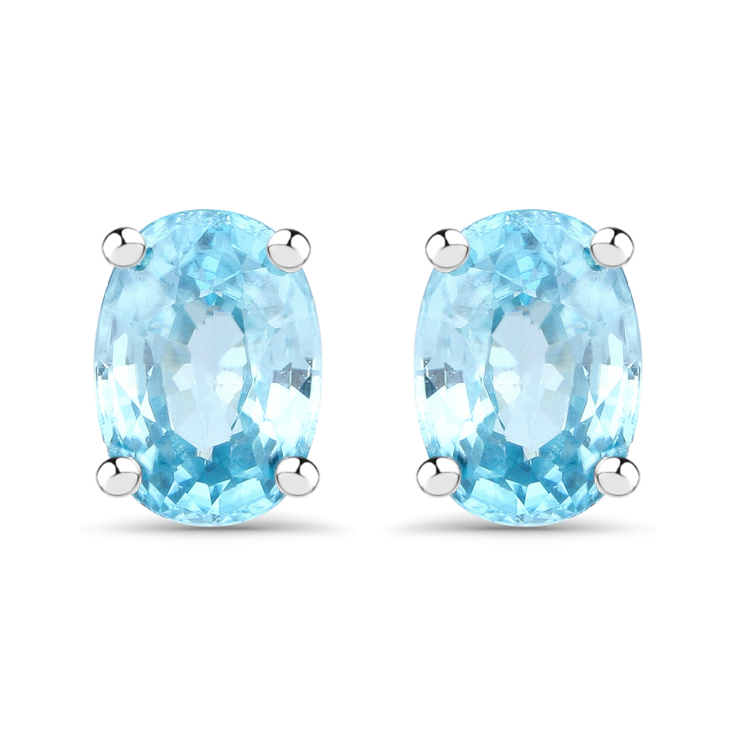 2.40&nbsp;carat Véritable Zircon bleu .925 Boucles d'oreilles en argent sterling