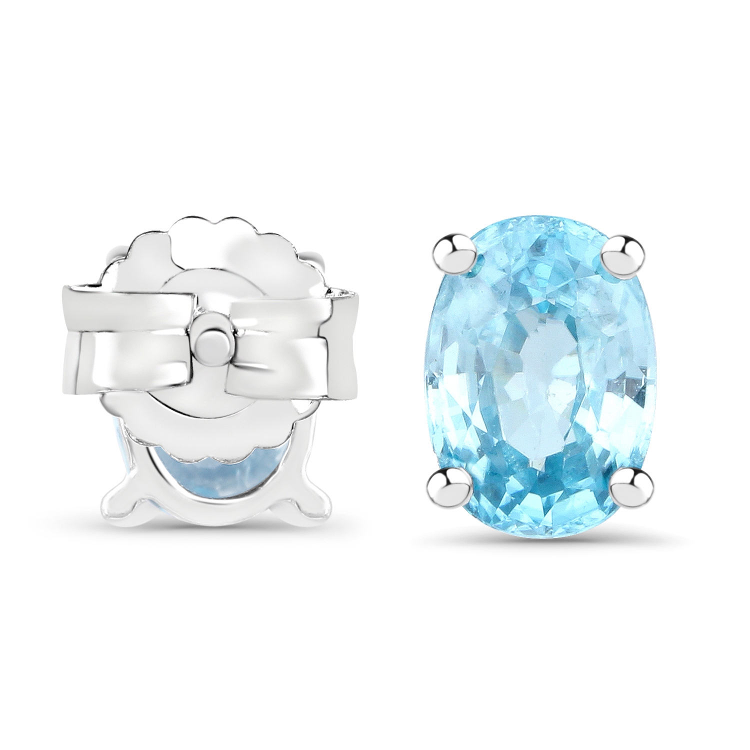 2.40&nbsp;carat Véritable Zircon bleu .925 Boucles d'oreilles en argent sterling