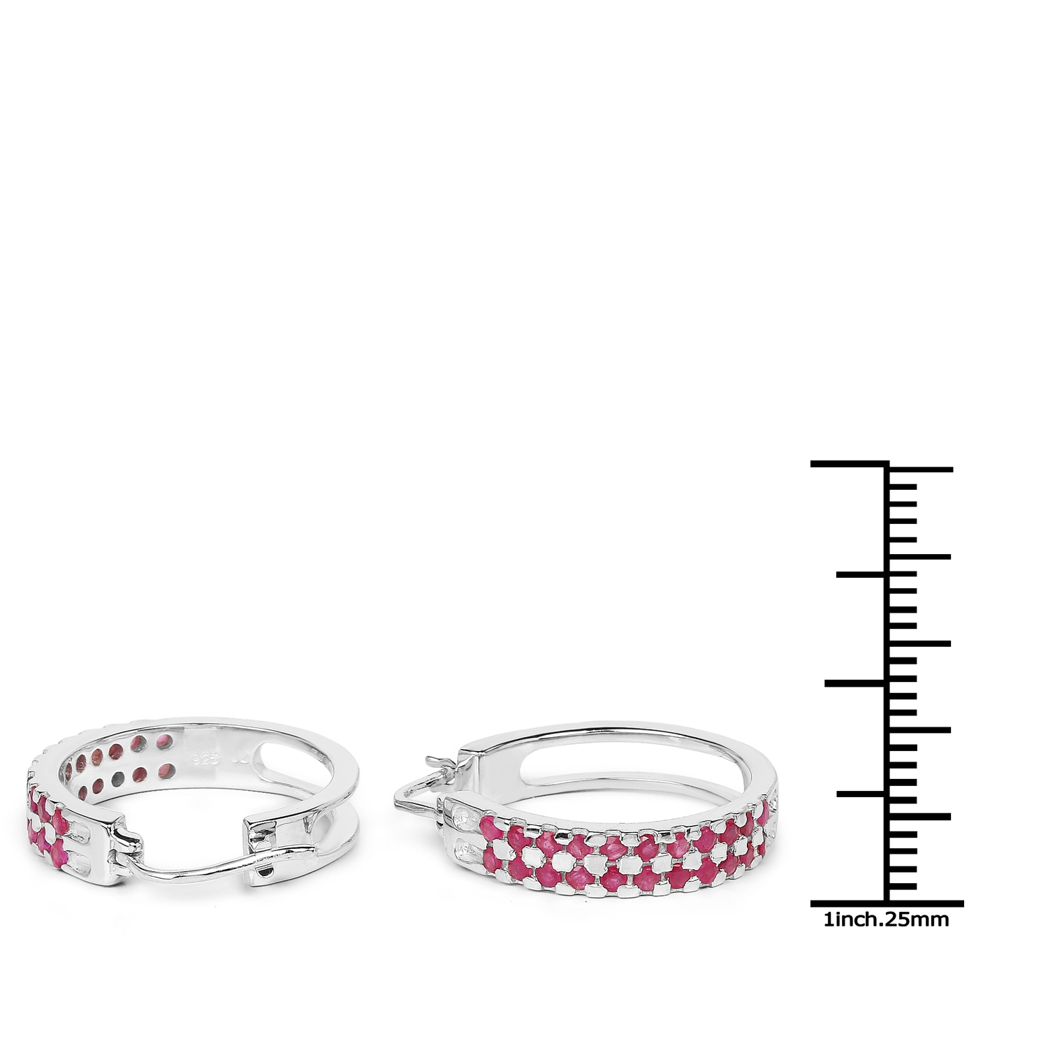 2.20 Carat Genuine Ruby .925 Sterling Silver Earrings