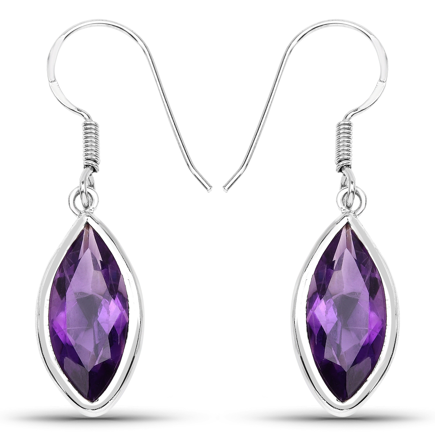 8.16 Carat Genuine Amethyst .925 Sterling Silver Earrings