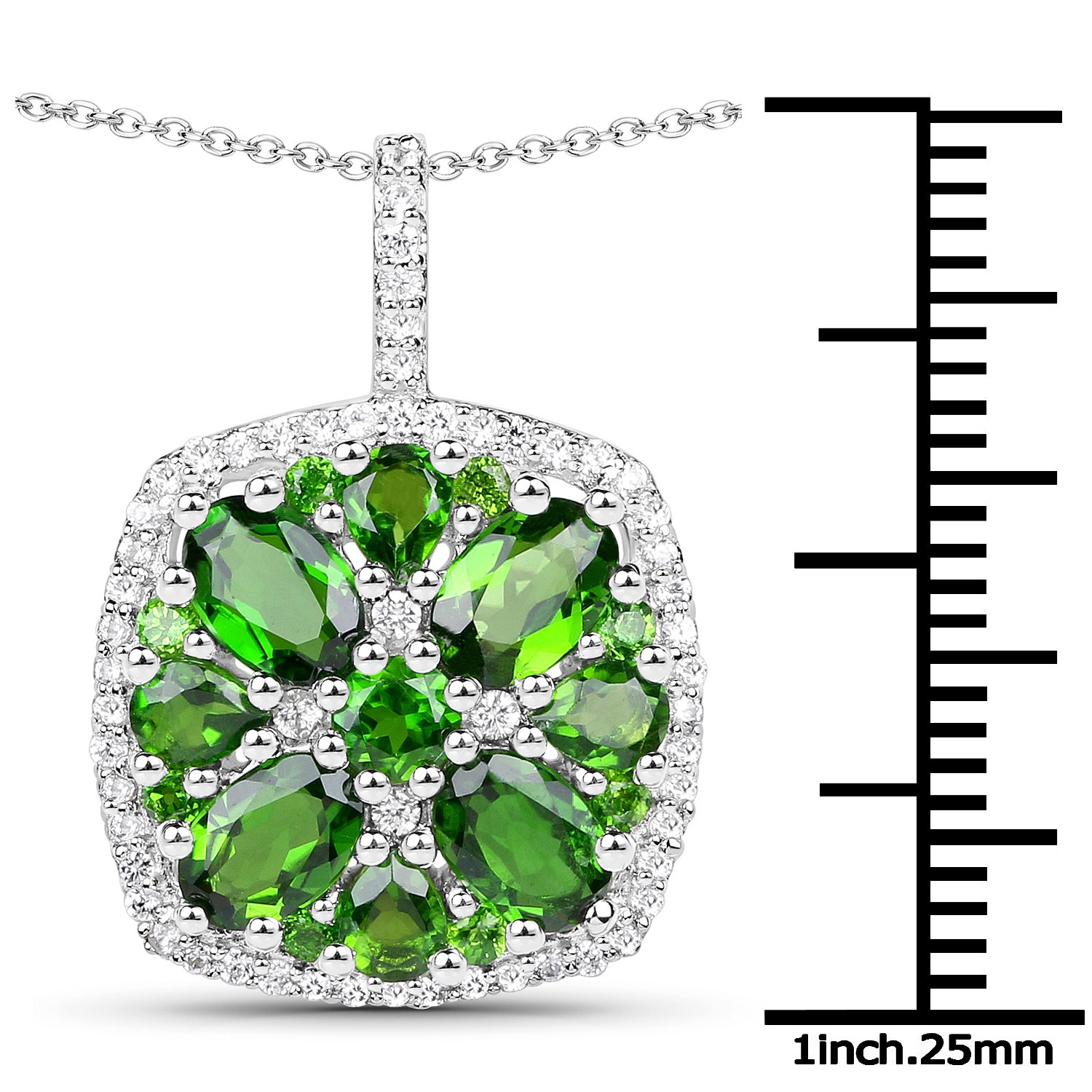 3.25&nbsp;carat Pendentif en croix chrome véritable et Zircon blanc .925 en argent sterling