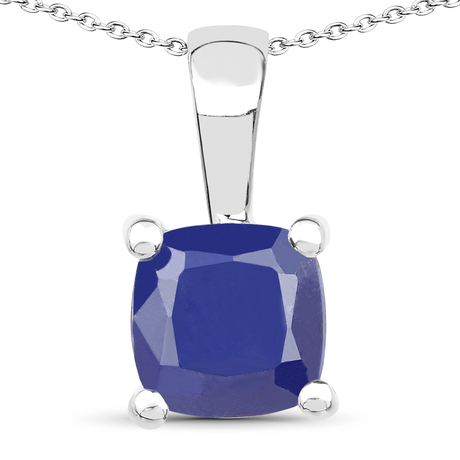 3.00 carat Pendentif .925 en argent sterling, émeraude véritable, rubis rempli de verre et saphir rempli de verre