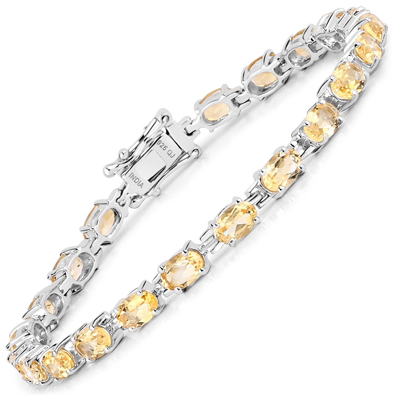 9.03&nbsp;carat Bracelet .925 en argent sterling, citrine véritable