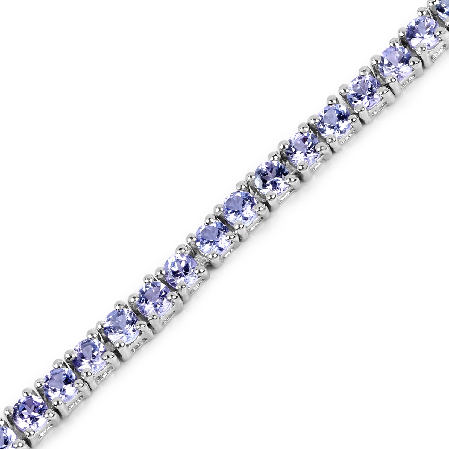 4.34&nbsp;carat Bracelet .925 en argent sterling avec tanzanite véritable