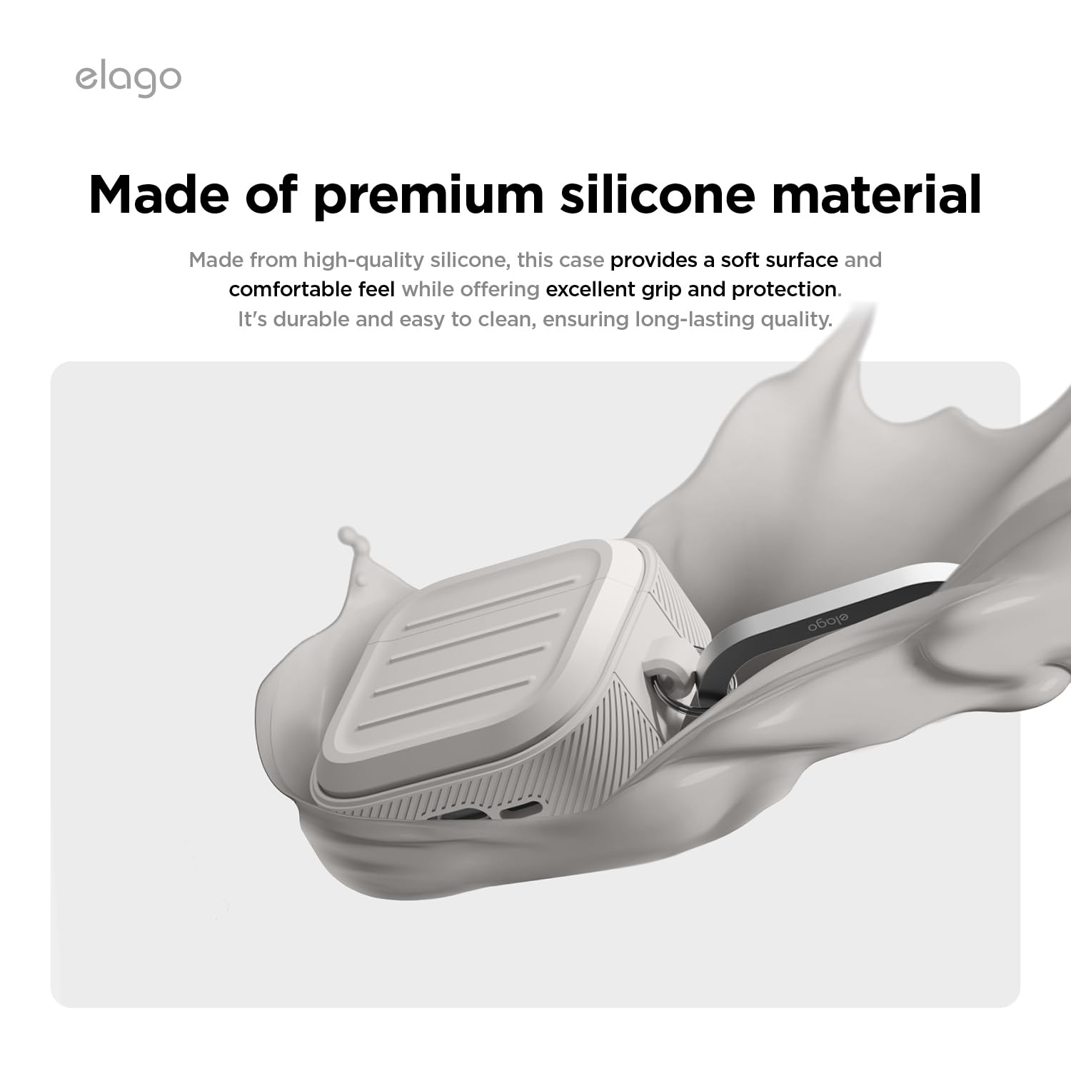 elago Armor Compatible with AirPods 4 Case - for AirPods 4th Generation Cover, Carabiner Included, Supports Wireless Charging, Shock Resistant, Full