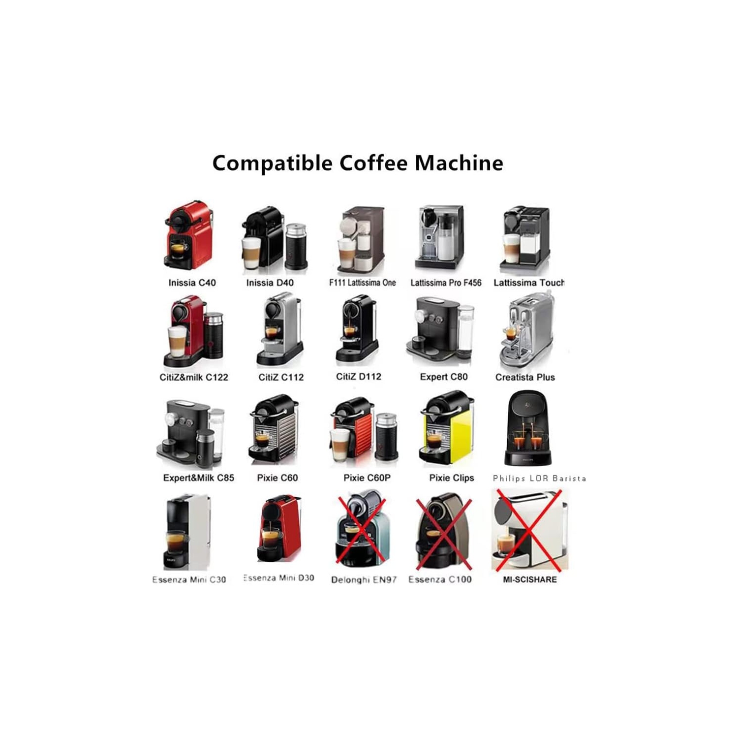 Triplot Reusable Capsules for Nespresso OriginalLine - 6pcs Refillable Coffee Pods,Stainless Steel Cups Compatible for Nespresso OriginalLine Machine