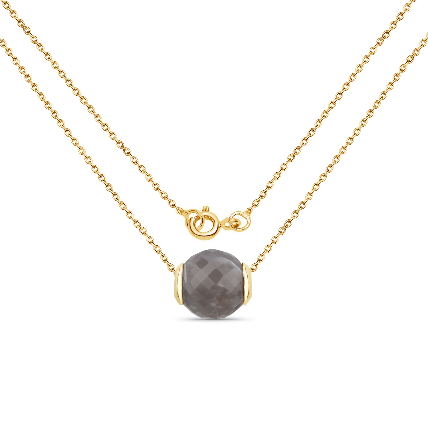 16.79 Carat Genuine Grey Moonstone .925 Sterling Silver Pendant