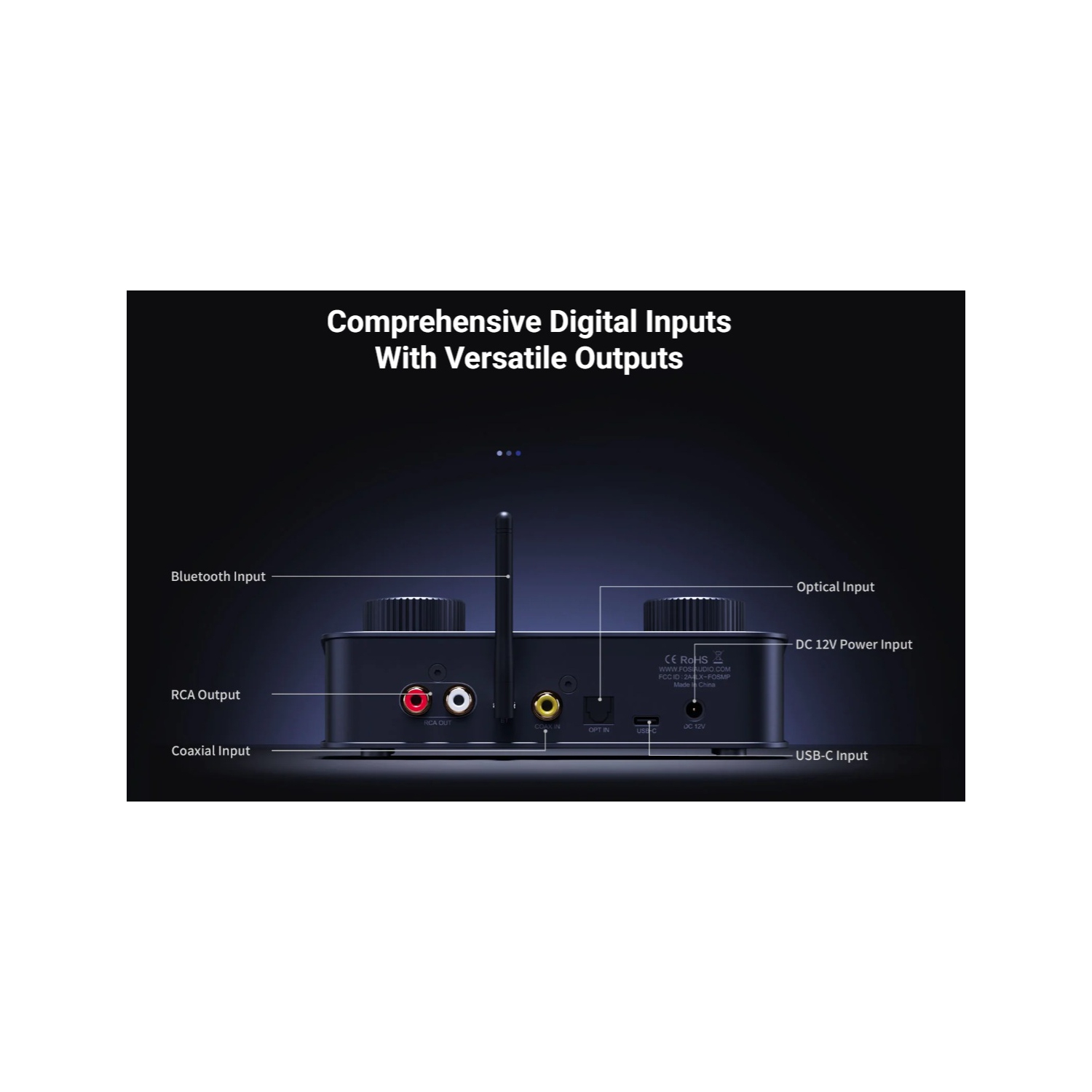 Fosi Audio K7 Gaming HiFi DAC/Headphone Amplifier with Tone Tuning and Balanced Output