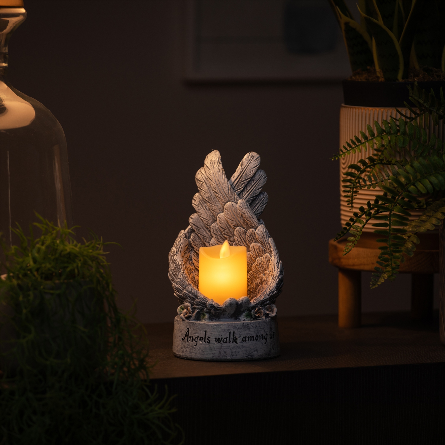 Porte-bougie sans flamme Heavenly Wings Angels Walk Among Us - 8 po