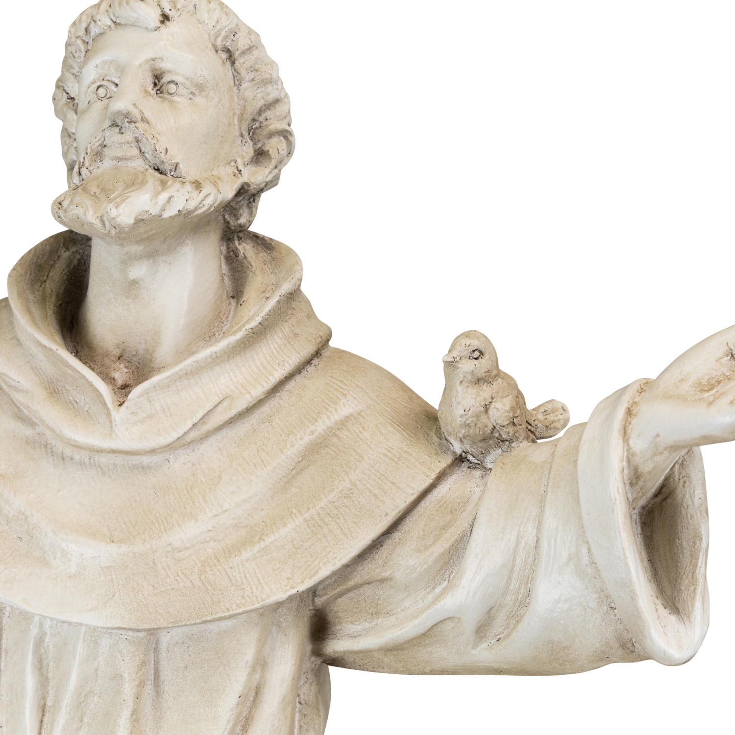 Statue de jardin d'extérieur St. Francis of Assisi avec oiseaux - 24 po