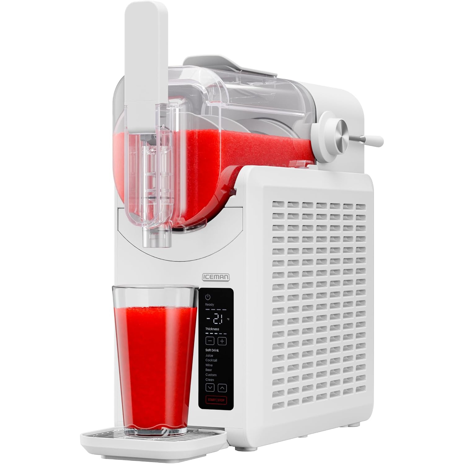 Chefman Slush-Ease 48 oz. Slushie Machine – Frozen Drink Maker with 5 Presets & Custom Option, Easy-Dispensing Lever for Slushies, Margaritas, and