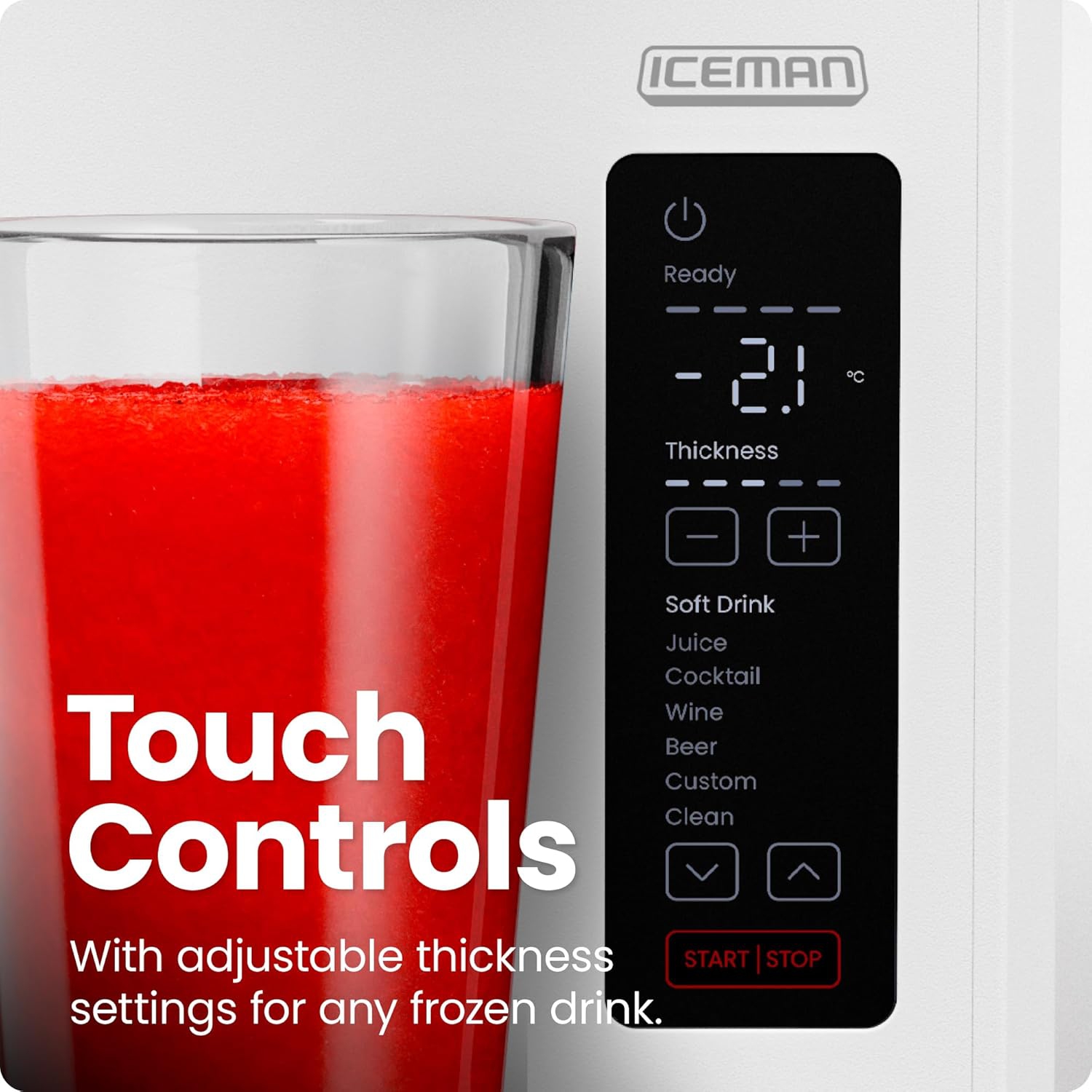 Chefman Slush-Ease 48 oz. Slushie Machine – Frozen Drink Maker with 5 Presets & Custom Option, Easy-Dispensing Lever for Slushies, Margaritas, and