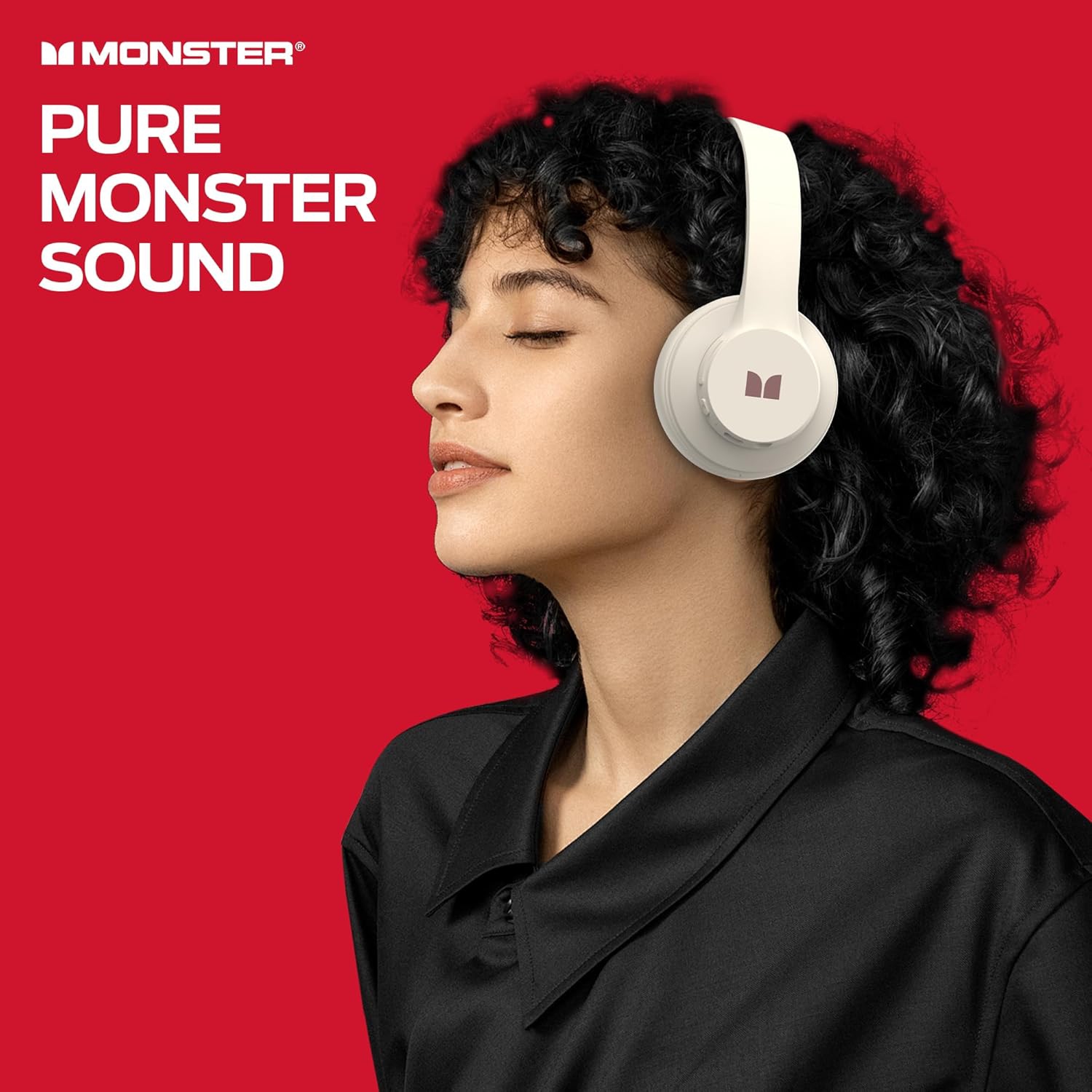 Casque d'écoute Bluetooth Mission 100 de Monster, casque d'écoute avec basses immersives, appels cristallins, 40H Playtime, Bluetooth 5,4, ajustement