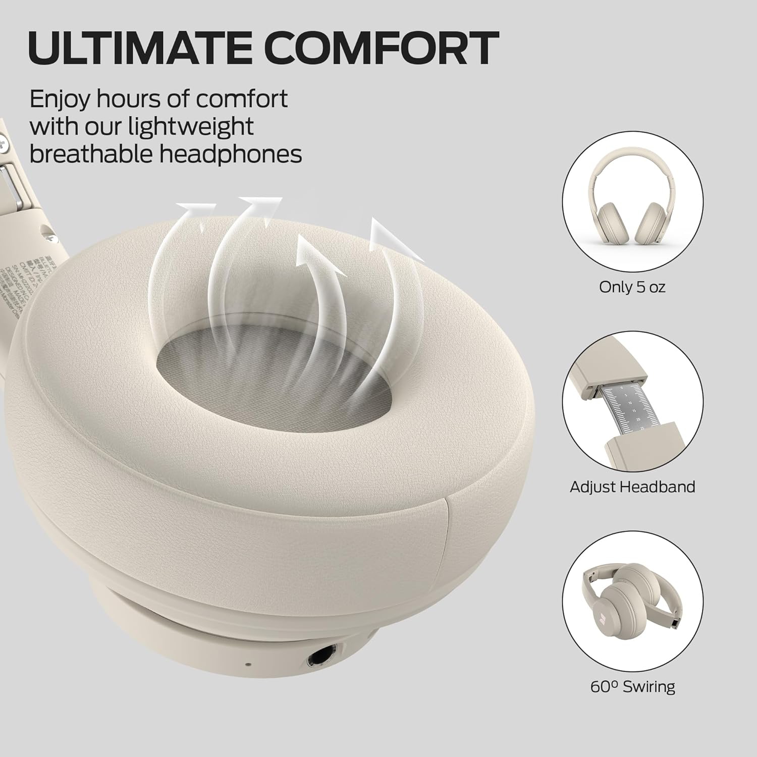 Casque d'écoute Bluetooth Mission 100 de Monster, casque d'écoute avec basses immersives, appels cristallins, 40H Playtime, Bluetooth 5,4, ajustement