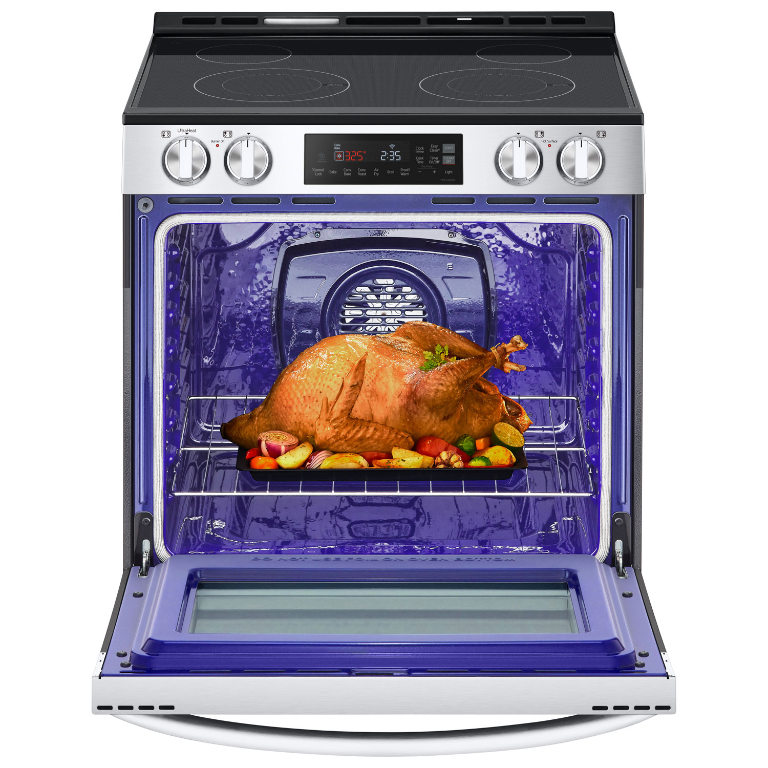 LG 30" 6.3 Cu. Ft. Fan Convection Slide-In Electric Air Fry Range - Stainless Steel