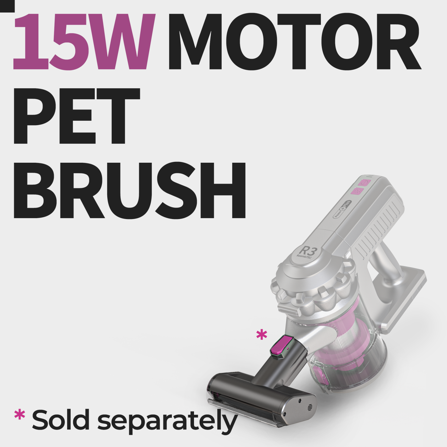 Aspirateur-balai sans fil ROOMIE TEC R3, puissance d'aspiration sans fond, jusqu'à 43 Min, avec filtration HEPA