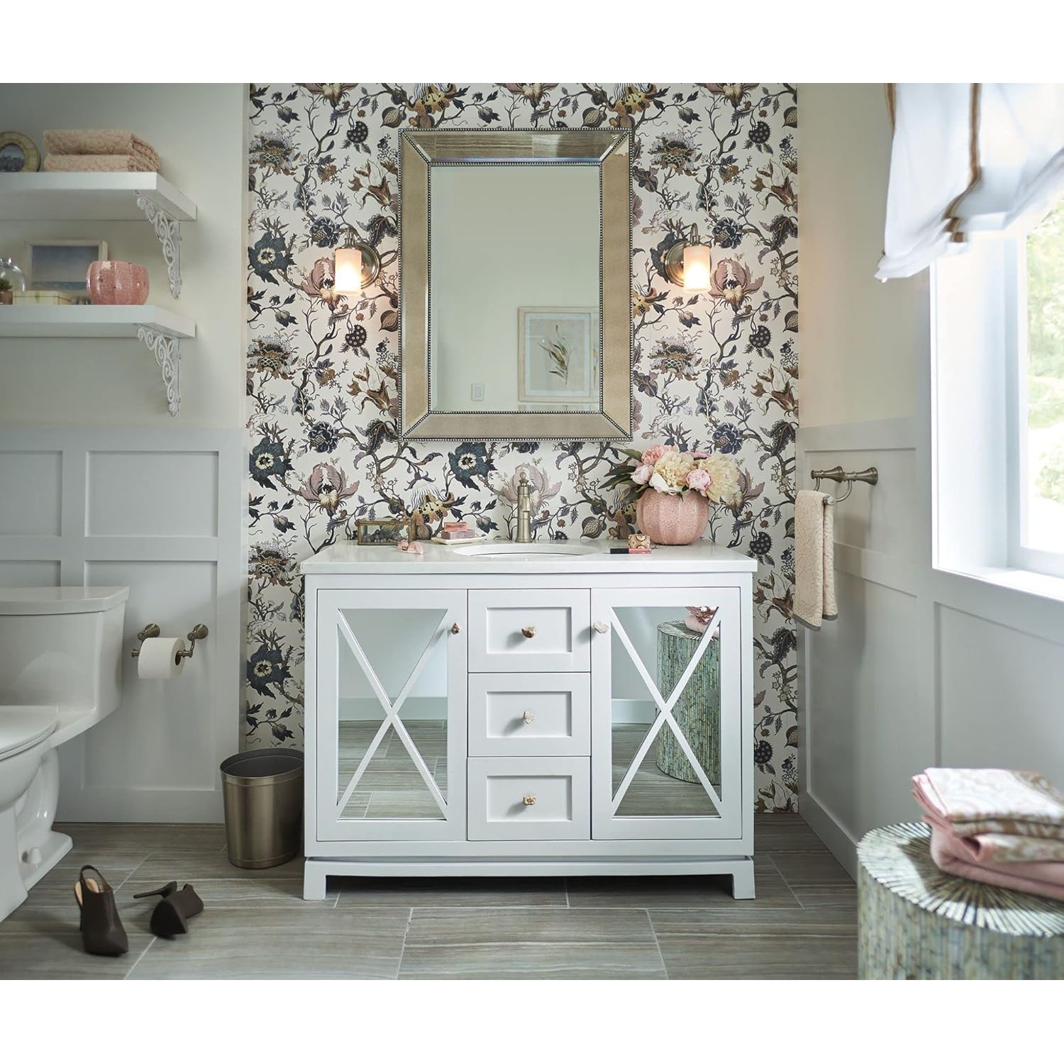 Robinet de salle de bain Moen Belfield, 6402BN, à une manette, nickel brossé