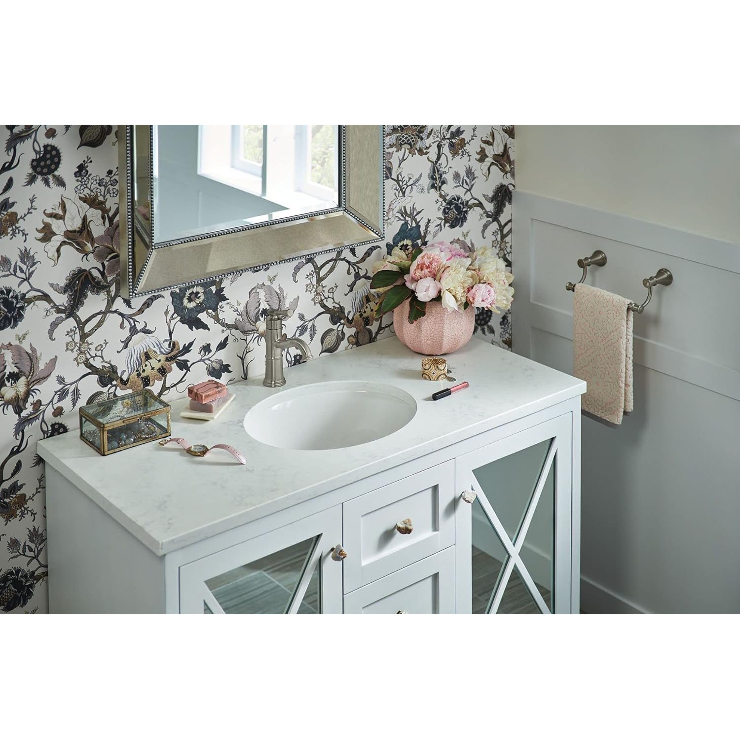 Robinet de salle de bain Moen Belfield, 6402BN, à une manette, nickel brossé