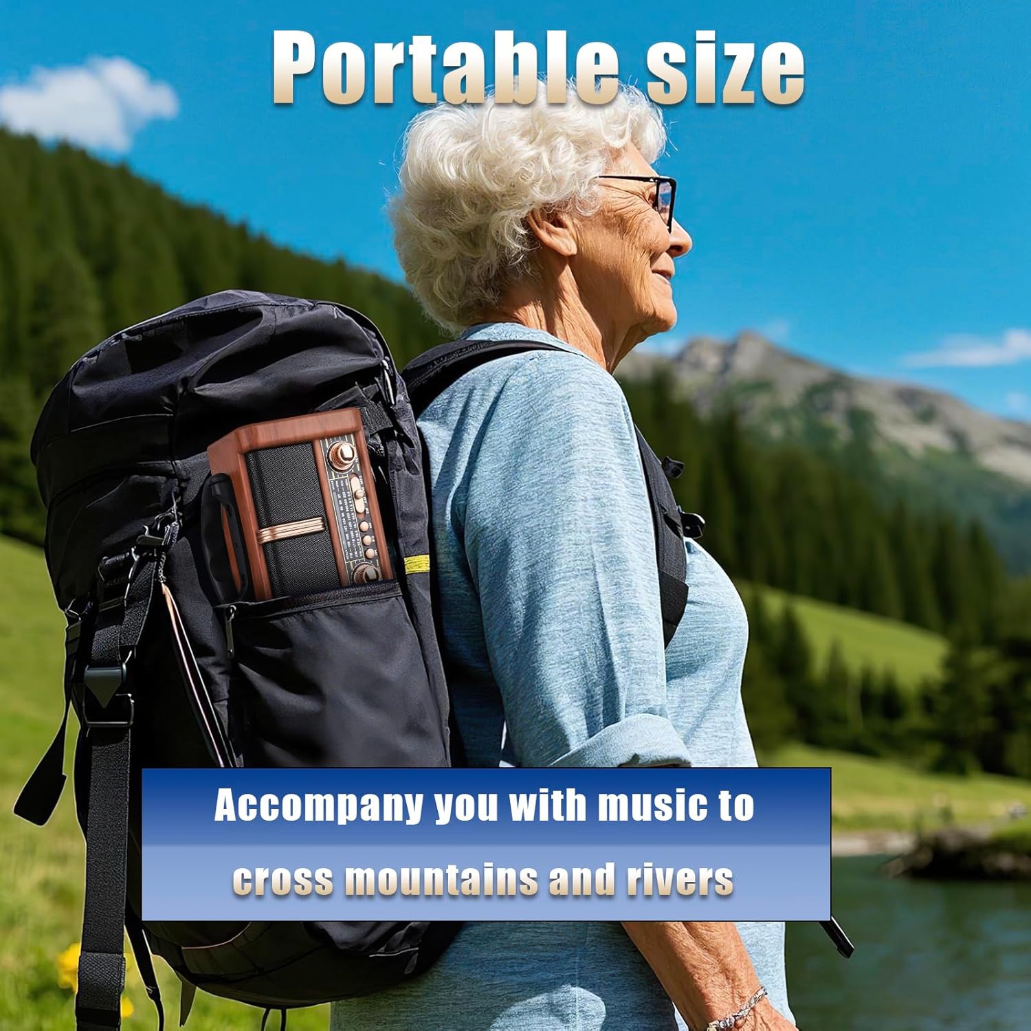 Emergency Weather Radio,Portable Emergency Radio,USB Solar Hand Crank Charging,SOS Alarm & Flashlight for Indoor Outdoor