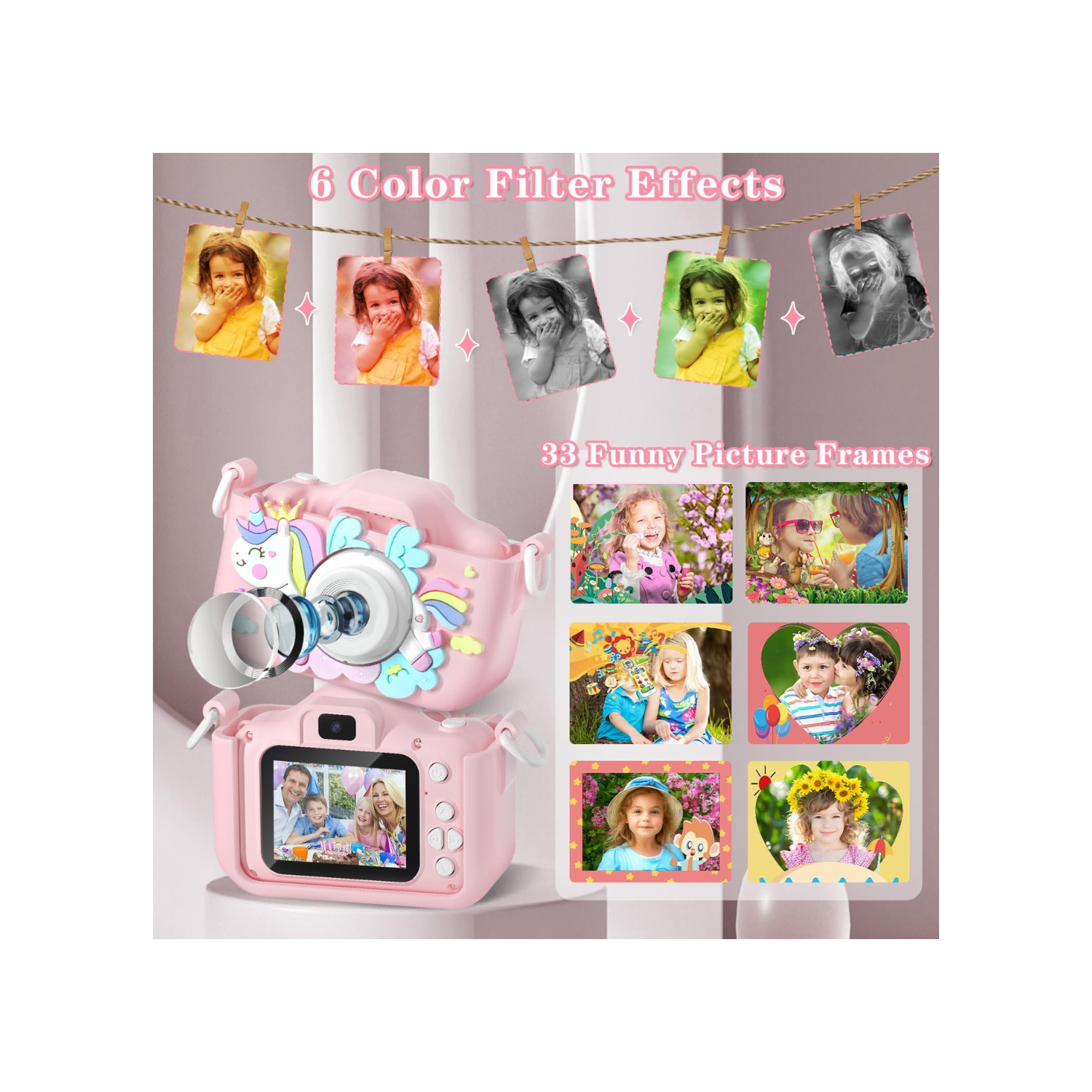 Anesky Kids Camera, 1080P HD Kid Digital Camera with 32GB TF Card, Educational Learning Toys for Ages 5-7, Best Christmas & Birthday Gift for Boys &