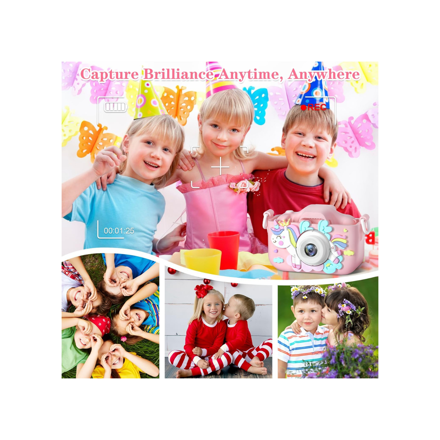 Anesky Kids Camera, 1080P HD Kid Digital Camera with 32GB TF Card, Educational Learning Toys for Ages 5-7, Best Christmas & Birthday Gift for Boys &