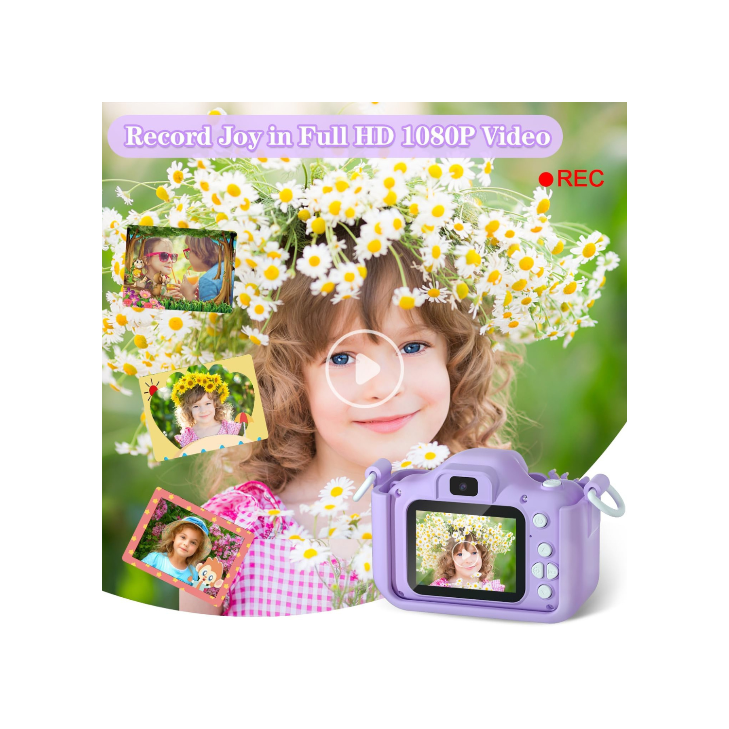 Anesky Kids Camera, 1080P HD Kid Digital Camera with 32GB TF Card, Educational Learning Toys for Ages 5-7, Best Christmas & Birthday Gift for Boys &