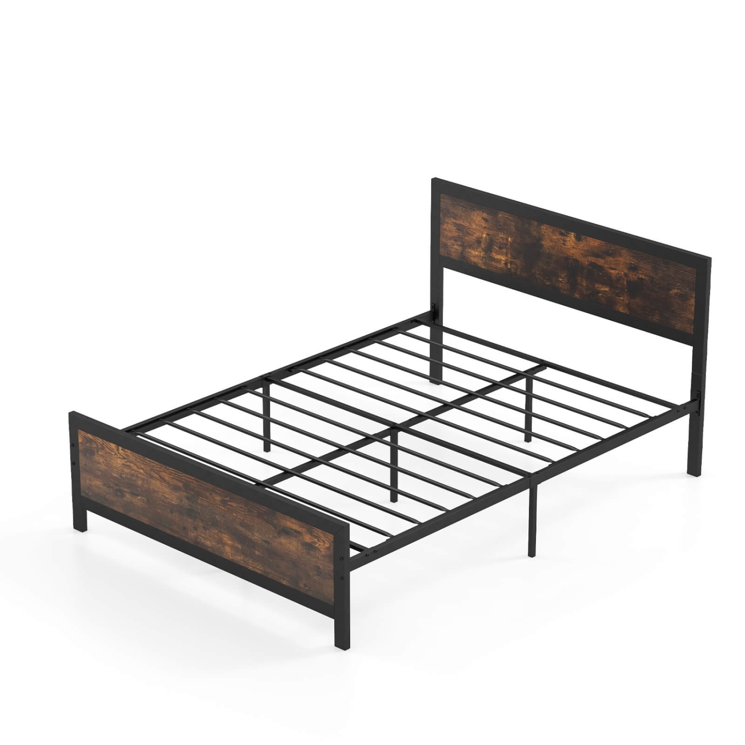 Costway Twin/Full/Queen Size Metal Bed Frame with Headboard & Footboard Metal Slats Support