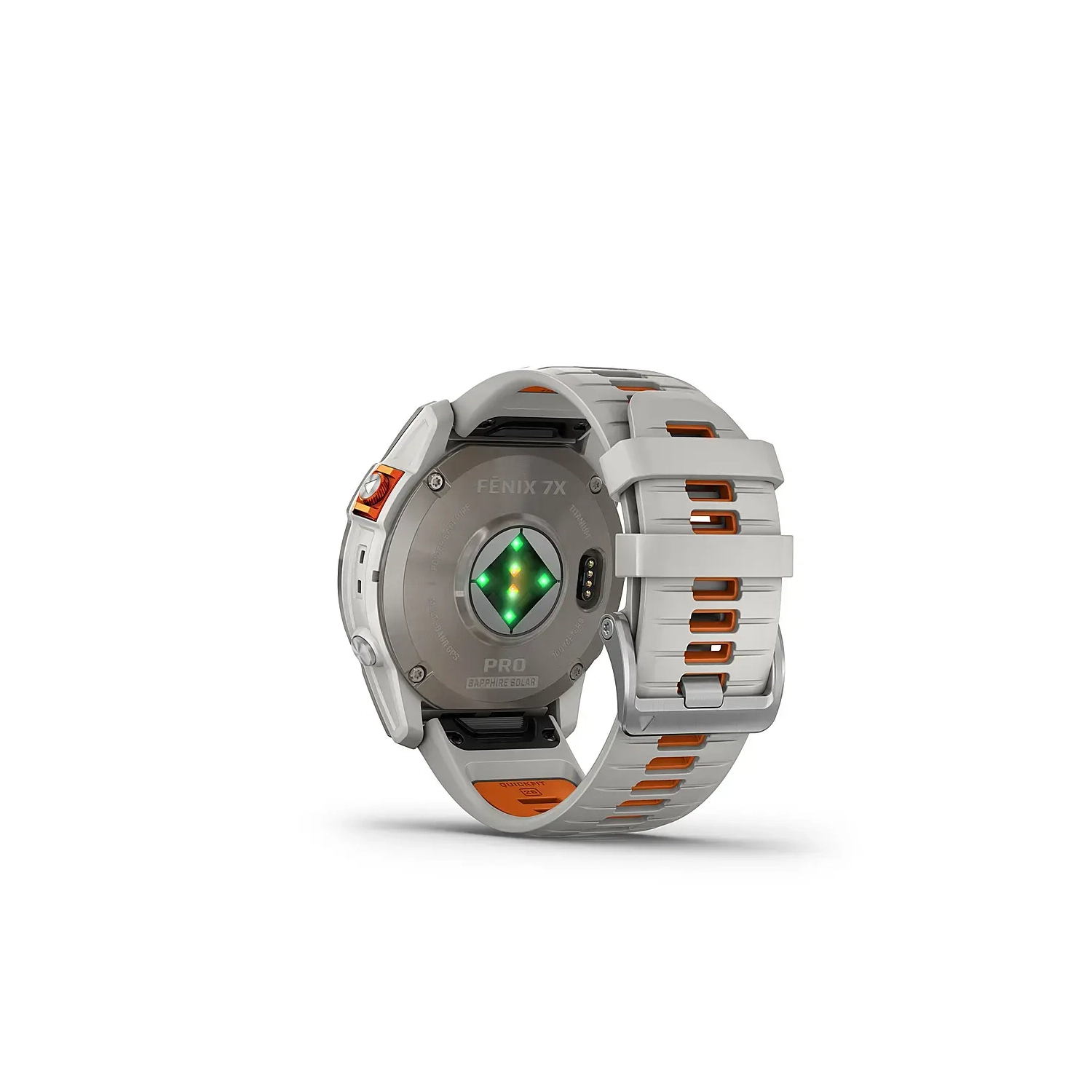 Refurbished - Garmin fenix 7X Pro Sapphire Solar, Multisport GPS Smartwatch, Fog Gray/Ember Orange