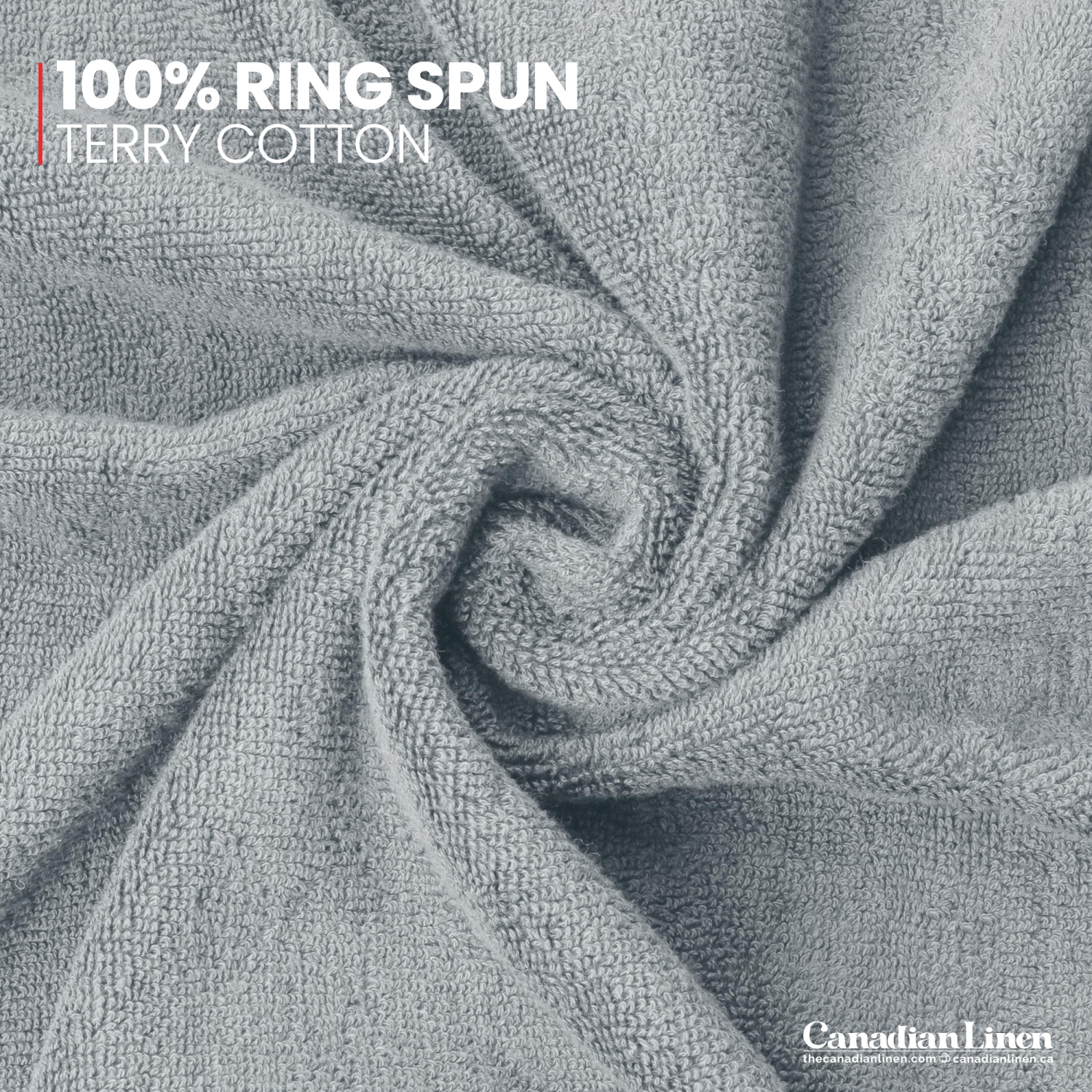 Canadian Linen Everest – Serviettes de bain de luxe, 27 x 54&nbsp;po, paq. 4, 100 % coton doux absorbant, séchage rapide, pour chambre d'invité, gris