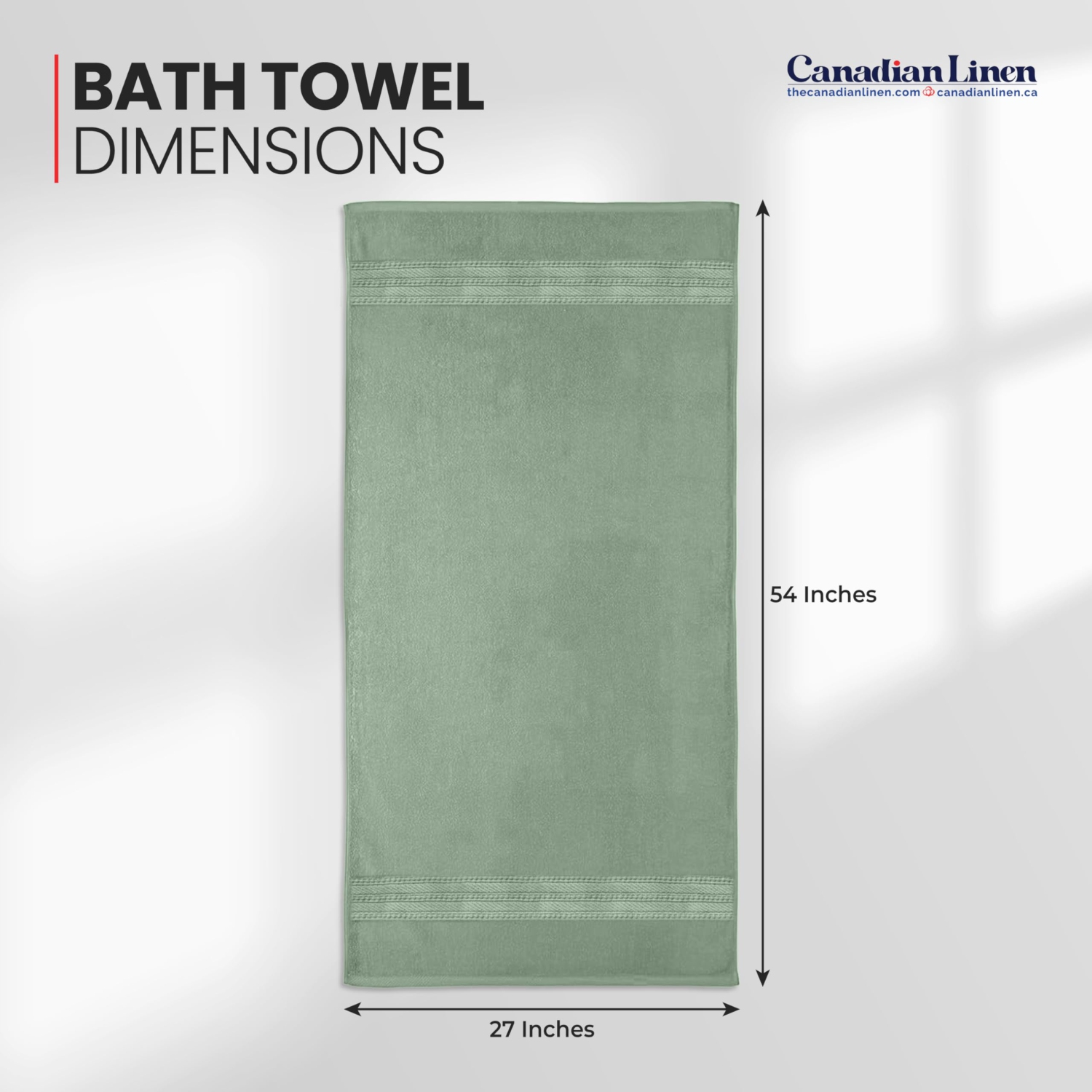 Canadian Linen Everest Luxury Bath Towels, 27”x54”, 4 Pack, Extra Soft Cotton Absorbent Quick Dry Lightweight Towels Sets for Spa, Resorts, Sage Green