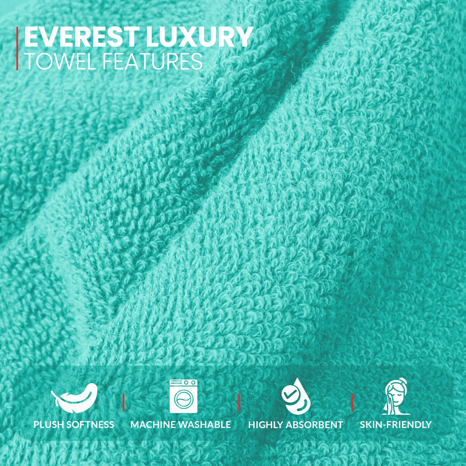 Canadian Linen Everest Luxury – Serviettes de bain, 27 x 54&nbsp;po, paq. 4, doux absorbant, poids léger, coton épais, séchage rapide, salons de