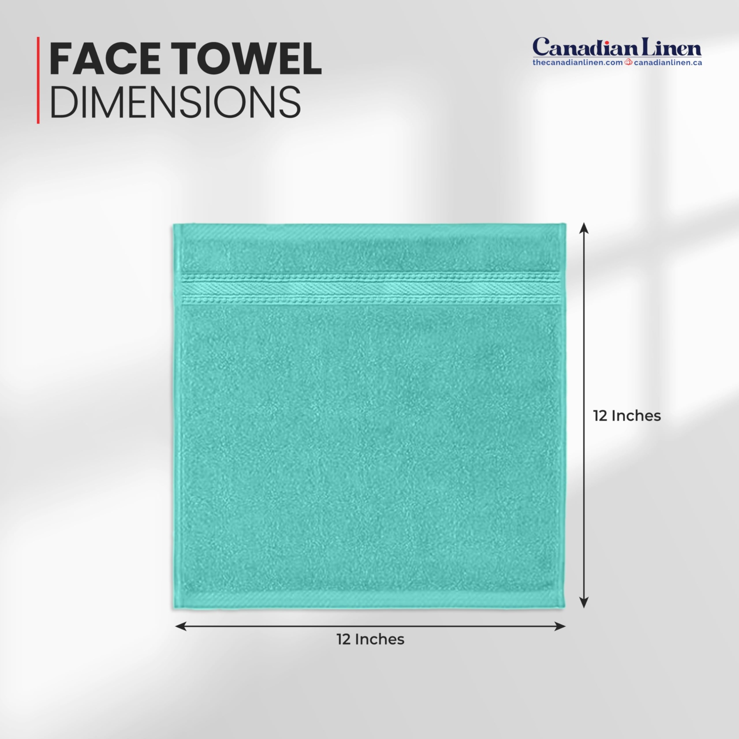 Canadian Linen – Ensemble de 12 débarbouillettes de luxe Everest, 12 x 12&nbsp;po, coton doux et absorbant à séchage rapide, léger, pour la maison,