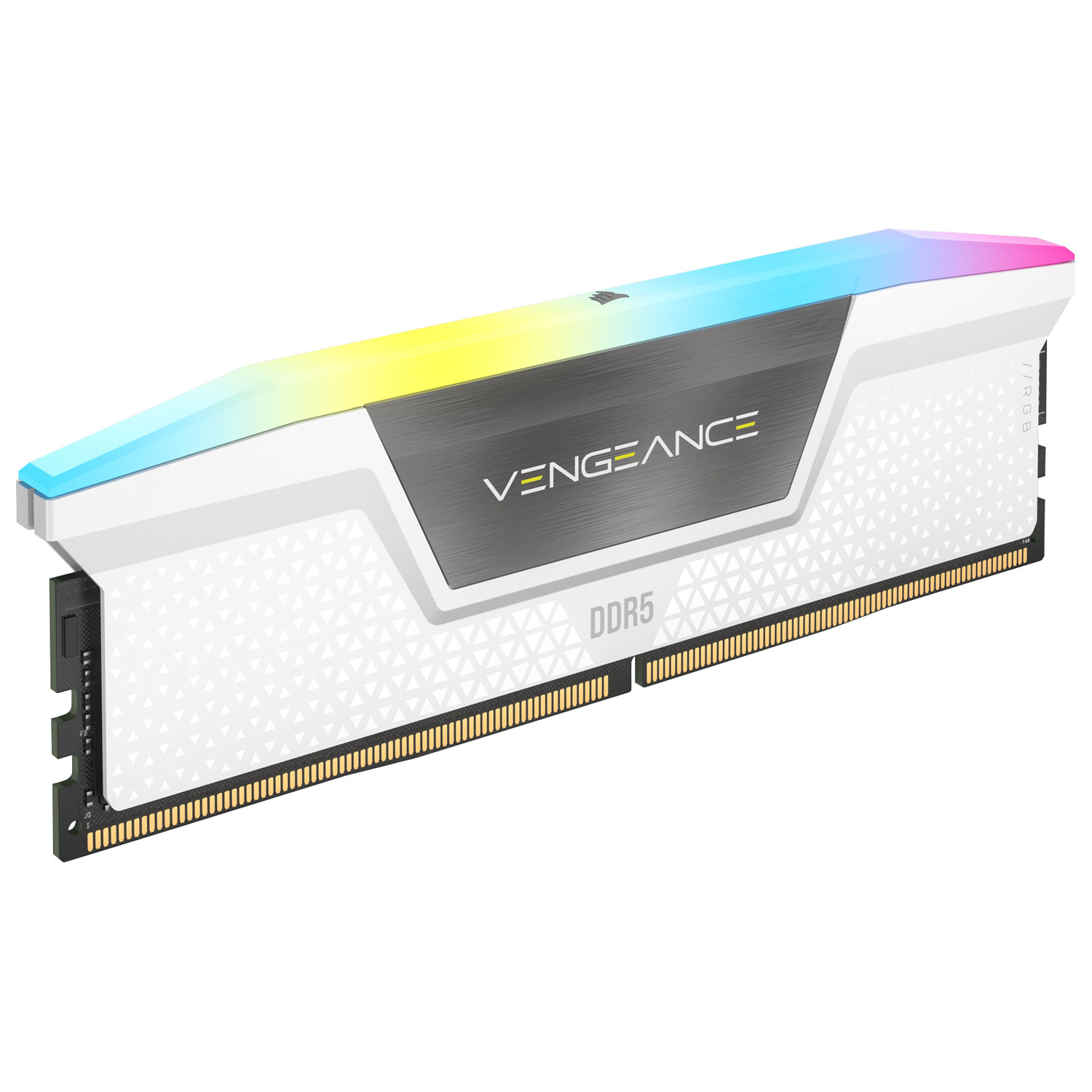 Mémoire DDR5 64 Go 6000 MHz Vengeance RGB de Corsair pour PC (CMH64GX5M2B6000Z30W) - Blanc