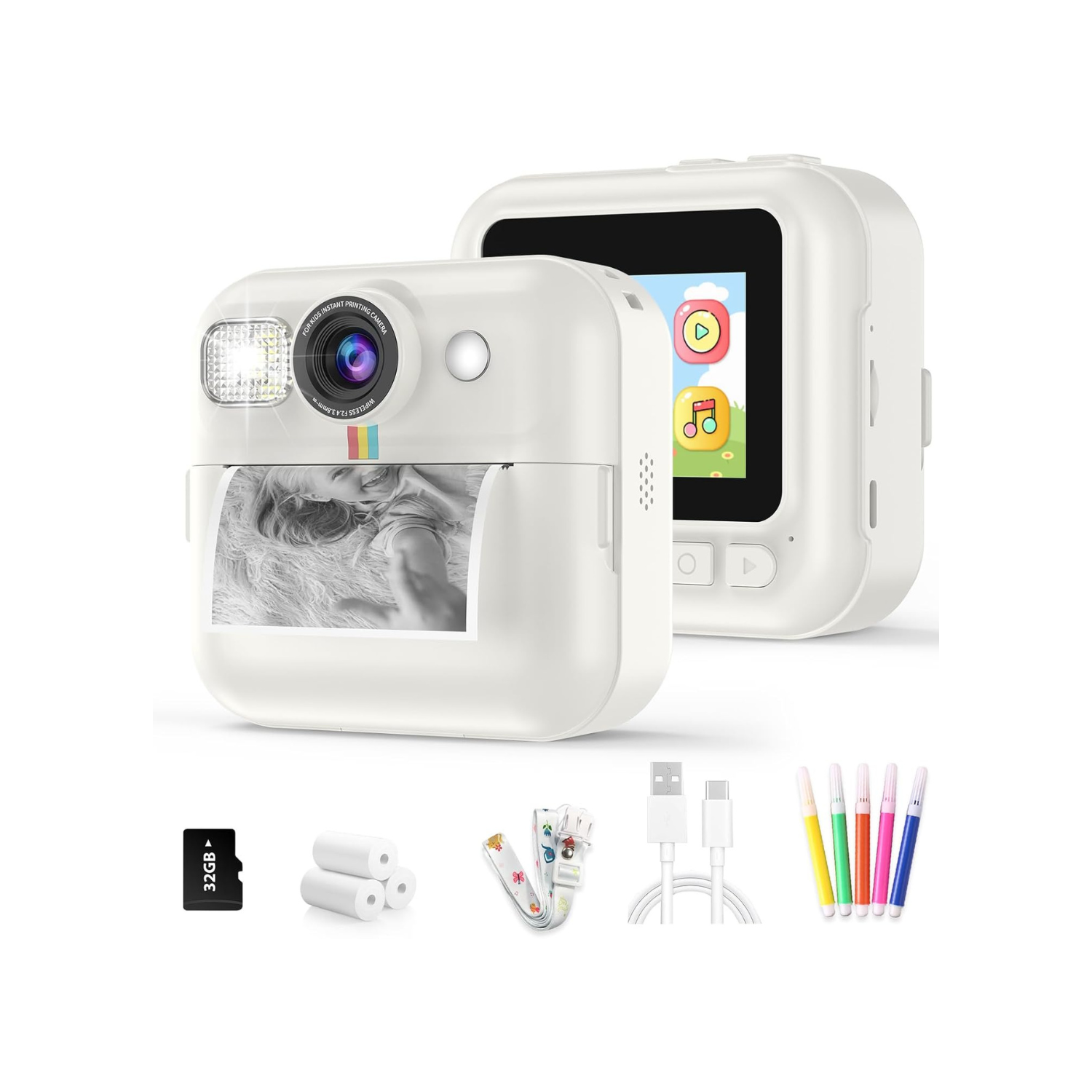 Kids Camera,Toddler Camera Instant Print Toys,1080P Children Printable Camera,Christmas Birthday Gifts for Girls Boys Age 3-10 with 3 Roller Photo