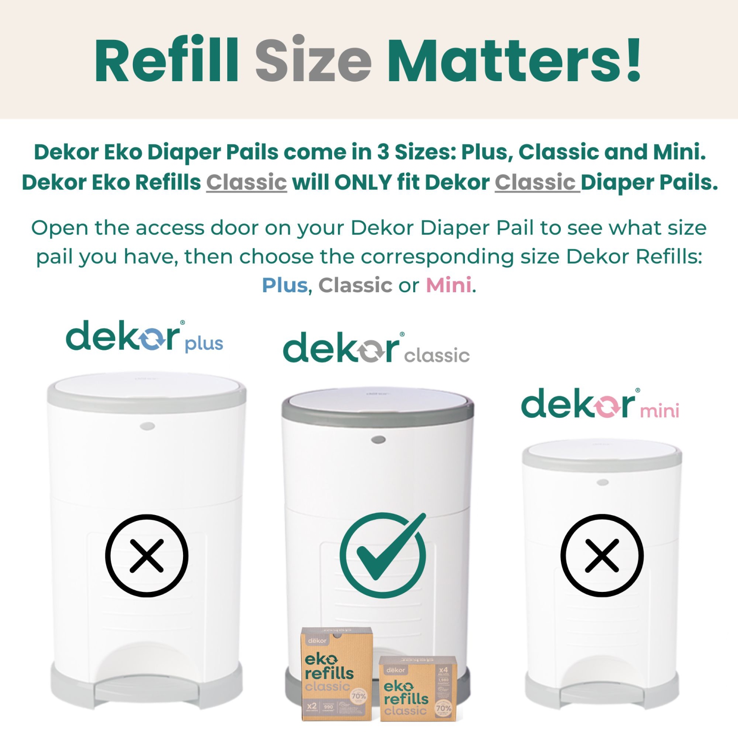 Dekor Eko Classic Diaper Pail Refills