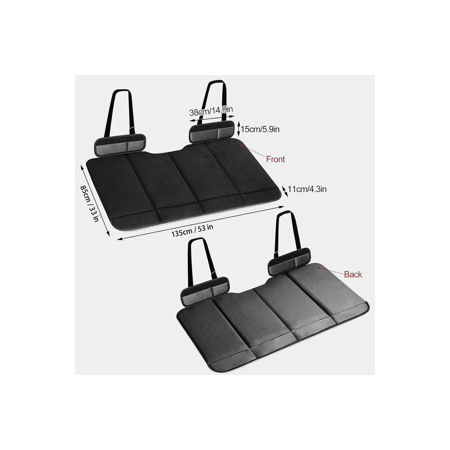 axGear Car Back Seat Mattress Foldable Portable Travel Camping Sleep Mat Non-Inflatable