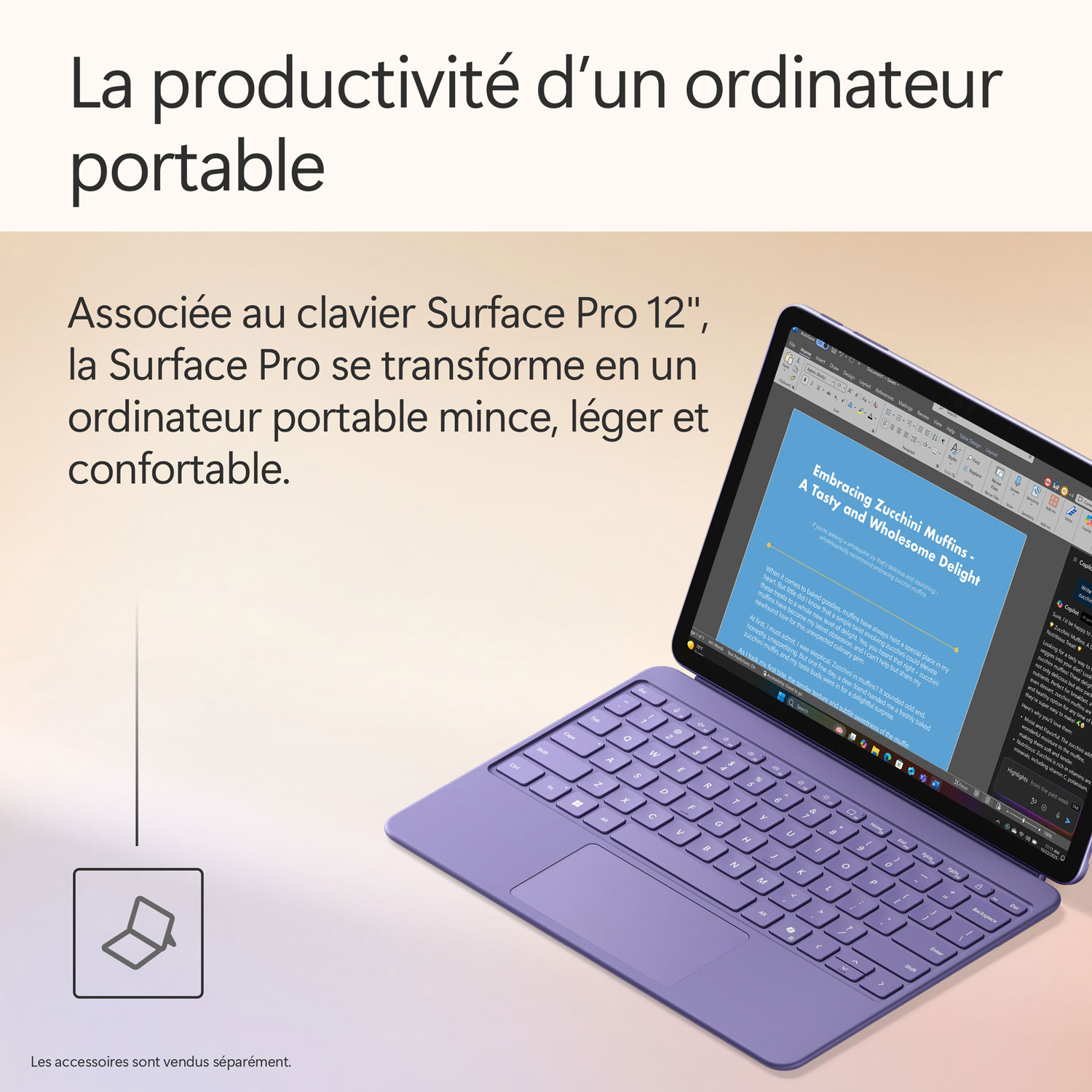 Microsoft Surface Pro Copilot+ PC 12" 512GB Tablet with Snapdragon X Plus/16GB RAM (2025) - Violet - Device Only