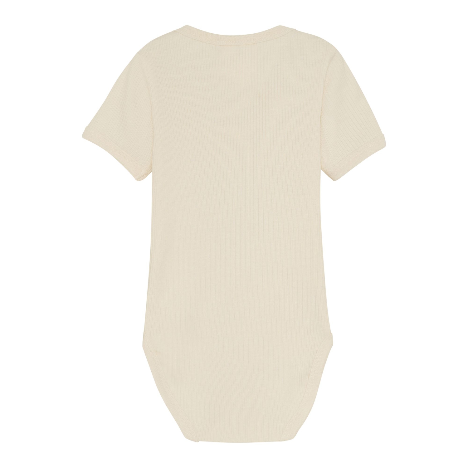 Minymo Ribbed Short-Sleeve TENCEL Modal Bodysuit - White Swan