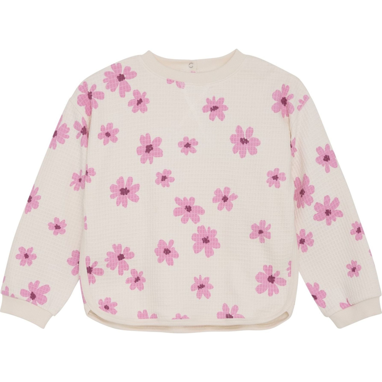 Minymo Long-Sleeve Sweatshirt - Pink Flowers/White Swan